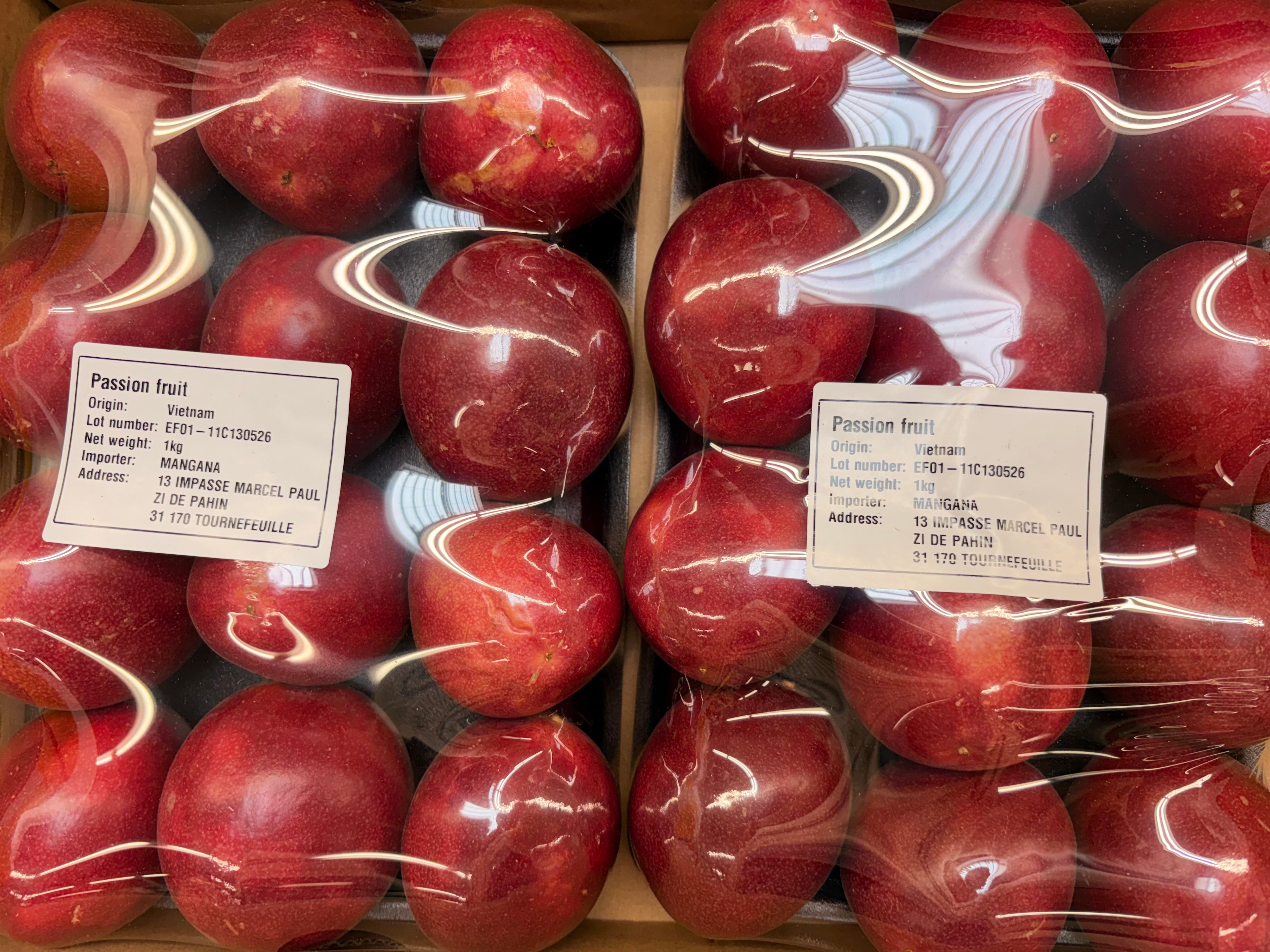 Fruits de la passion par avion