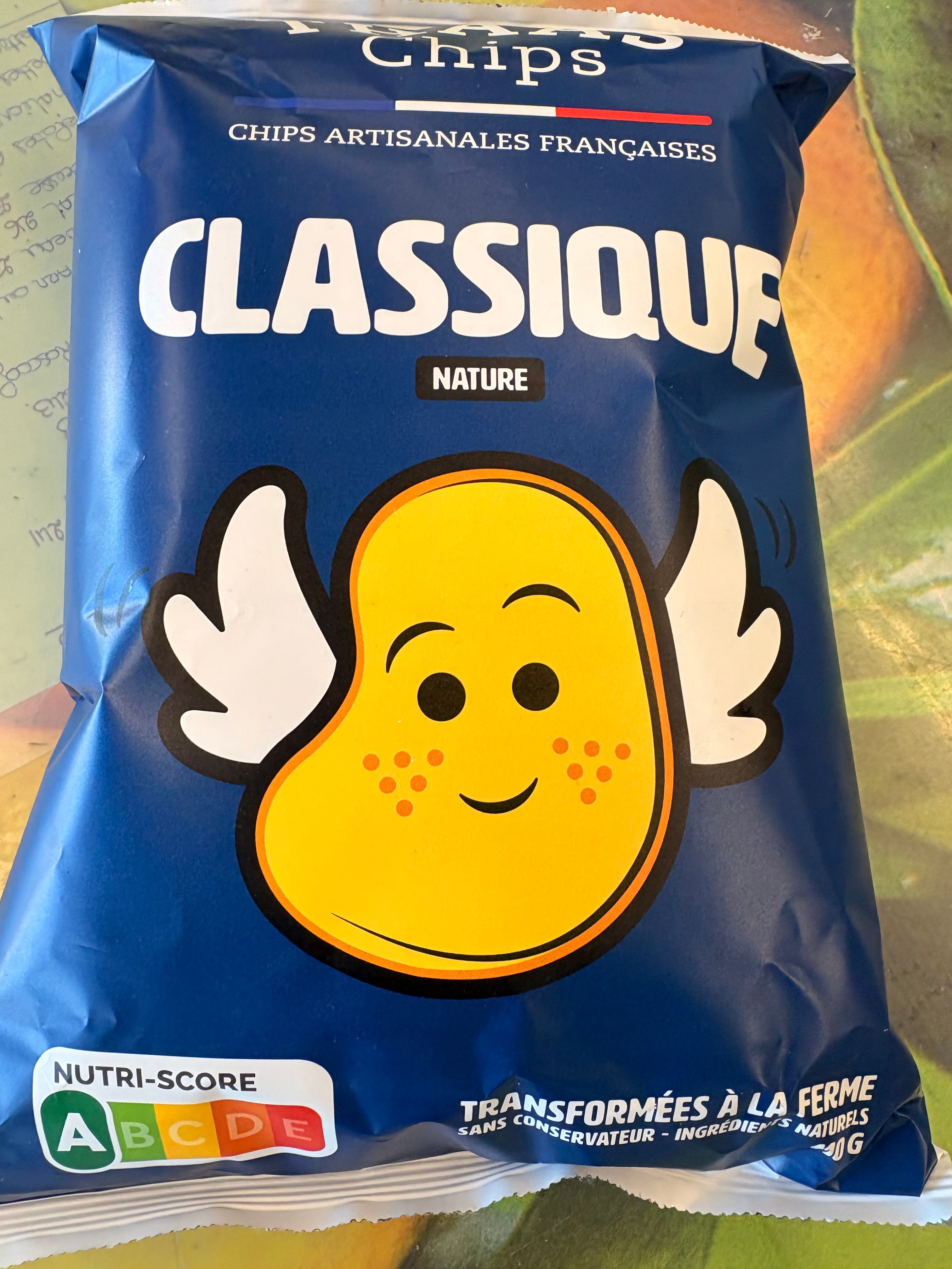 Chips françaises nature paquet 110grs