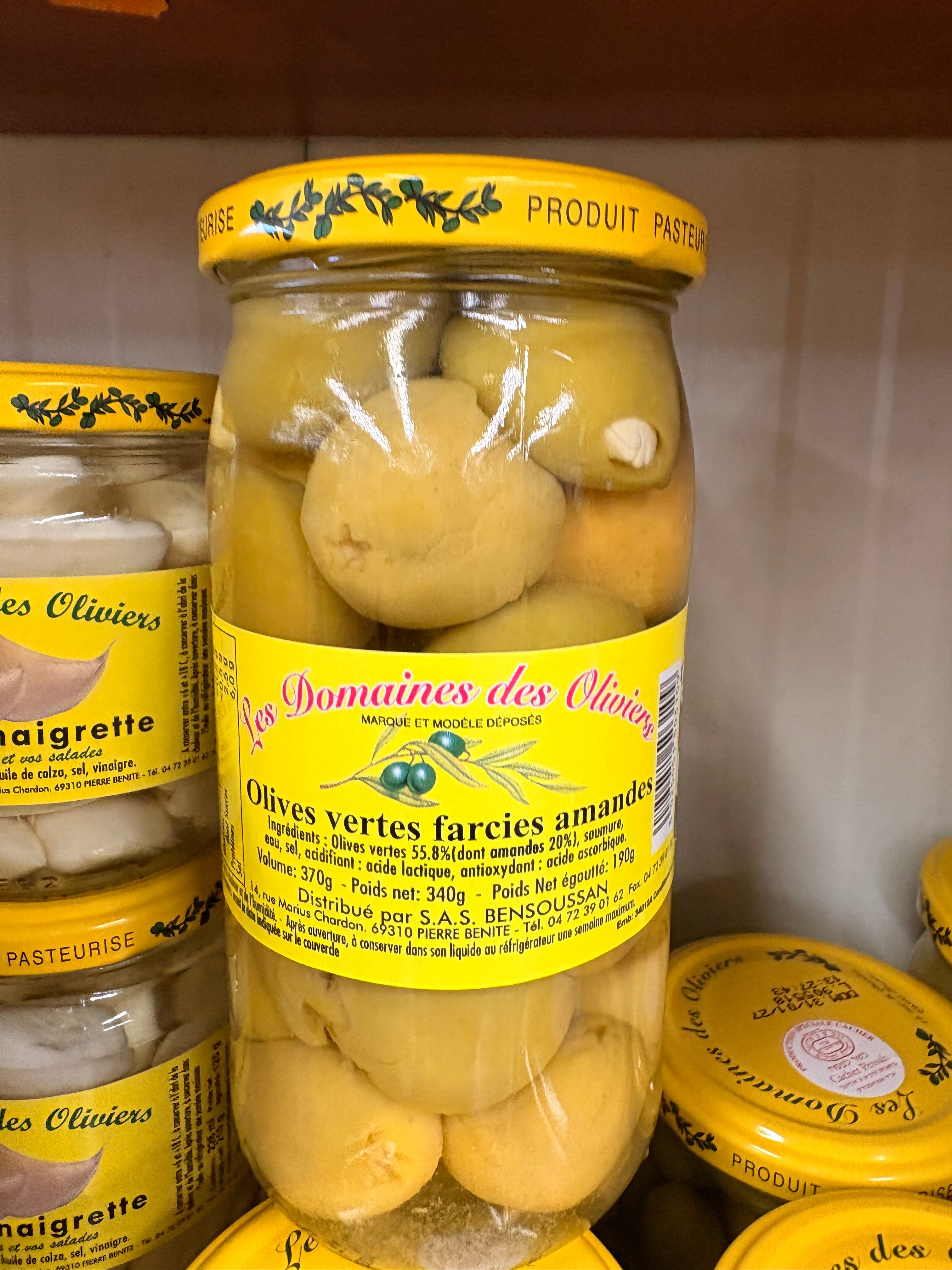 Olives vertes farcies amandes 190grs