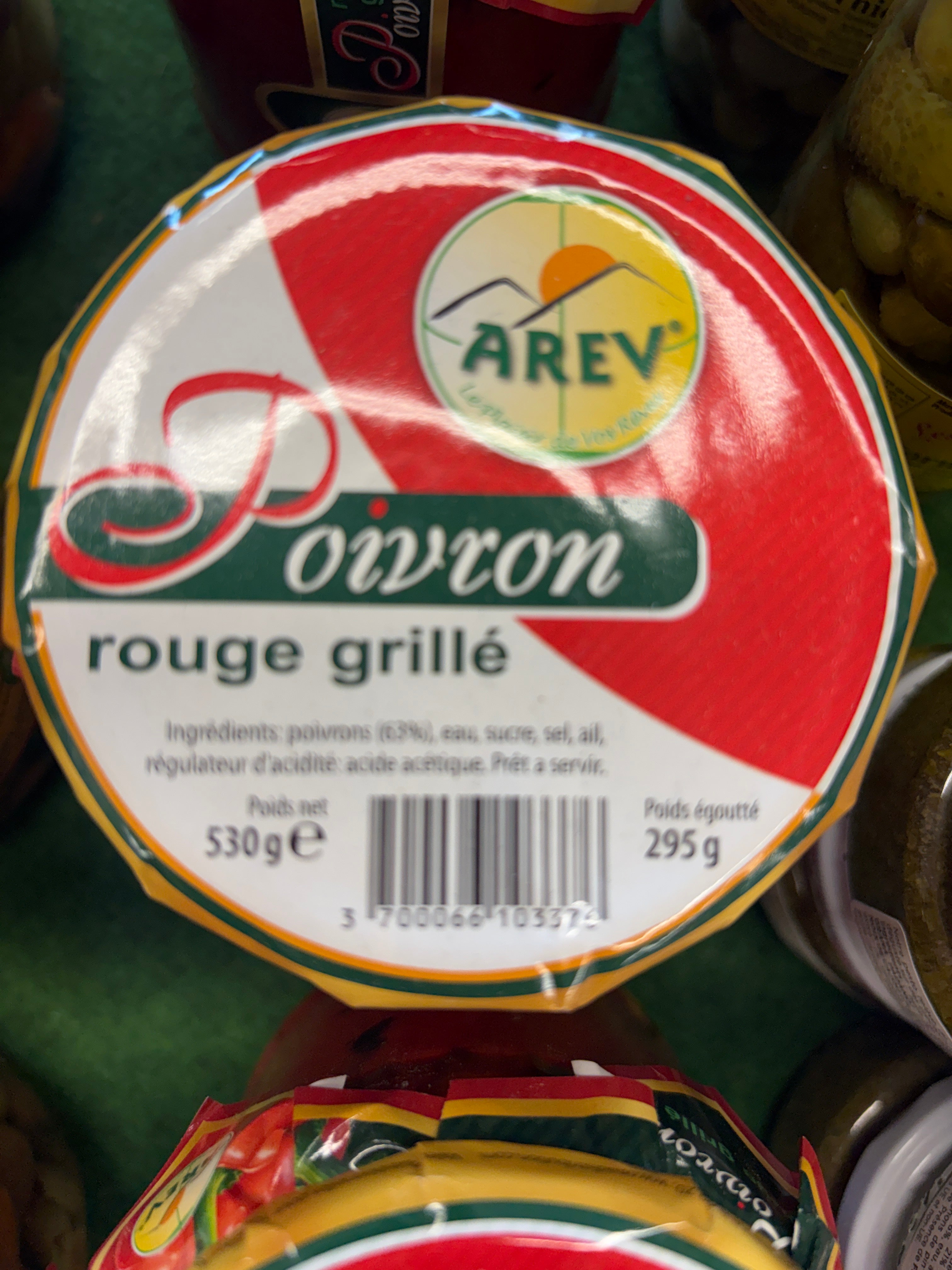 Poivrons grillés pot 295 grs net