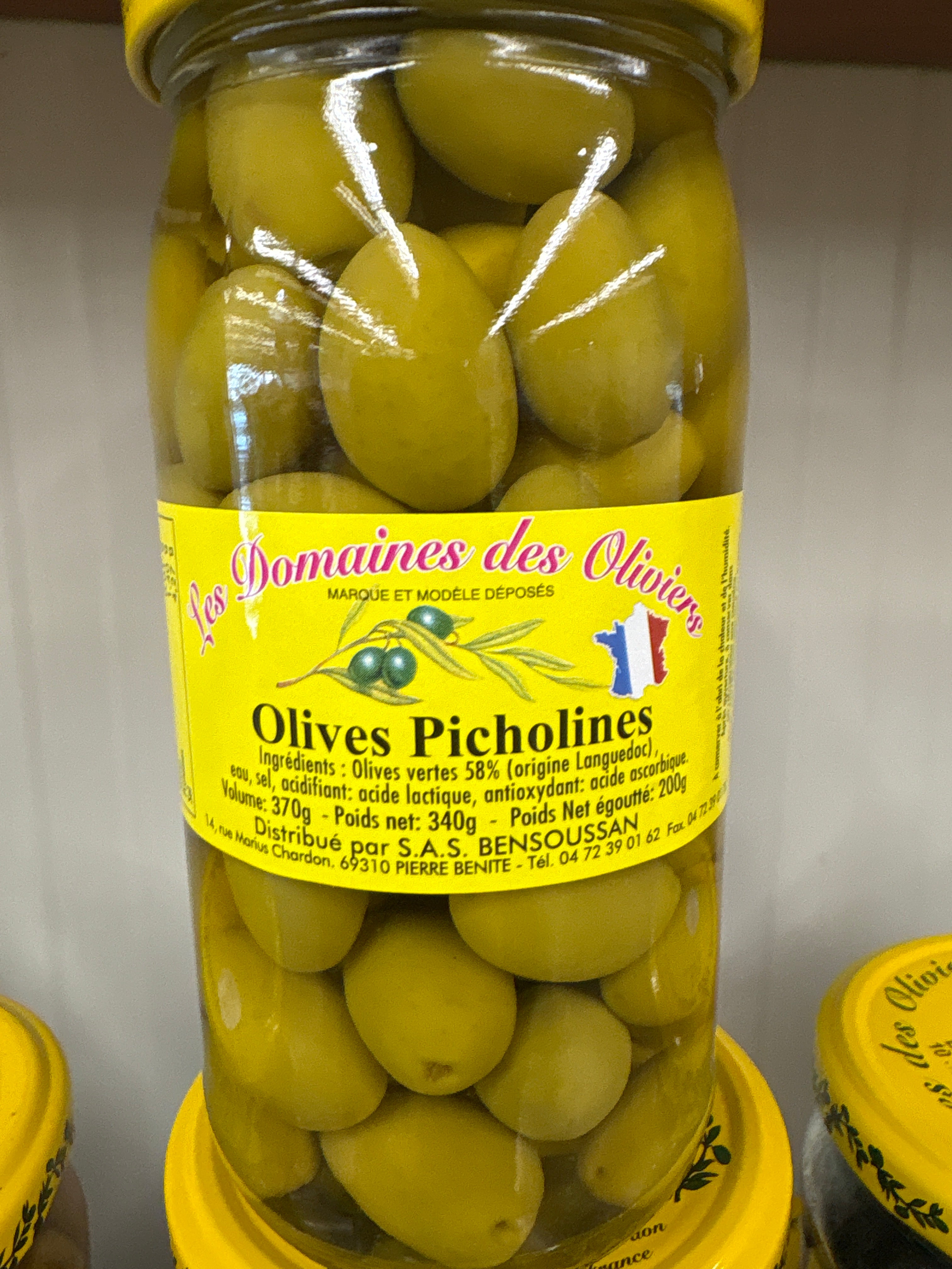 Olives picholines pot 200grs net
