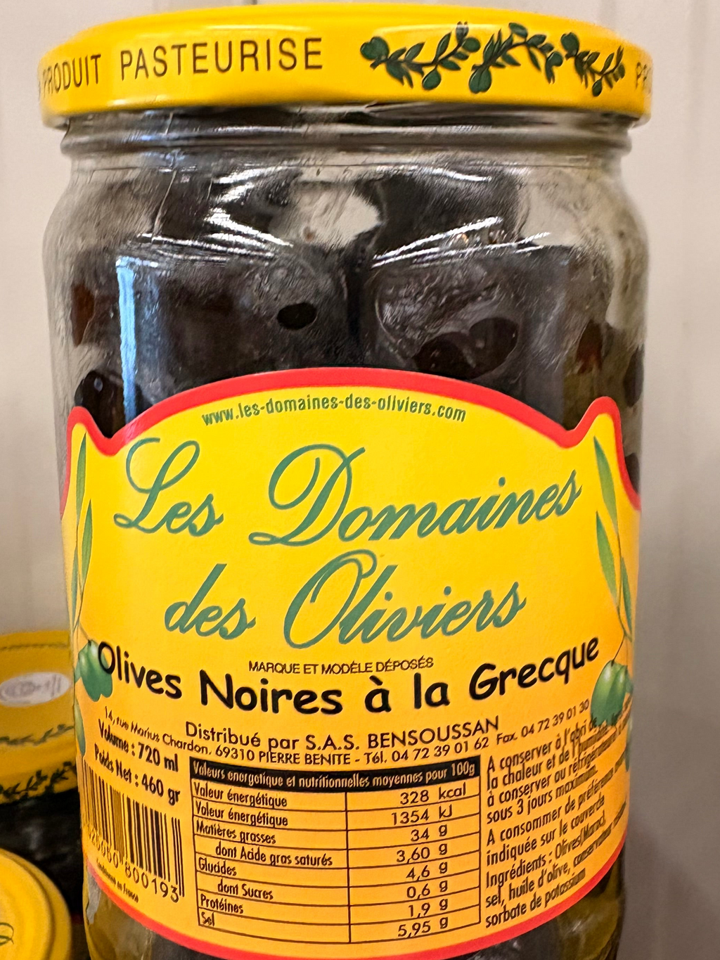 Olives noires à la grecque pot de 460 grs