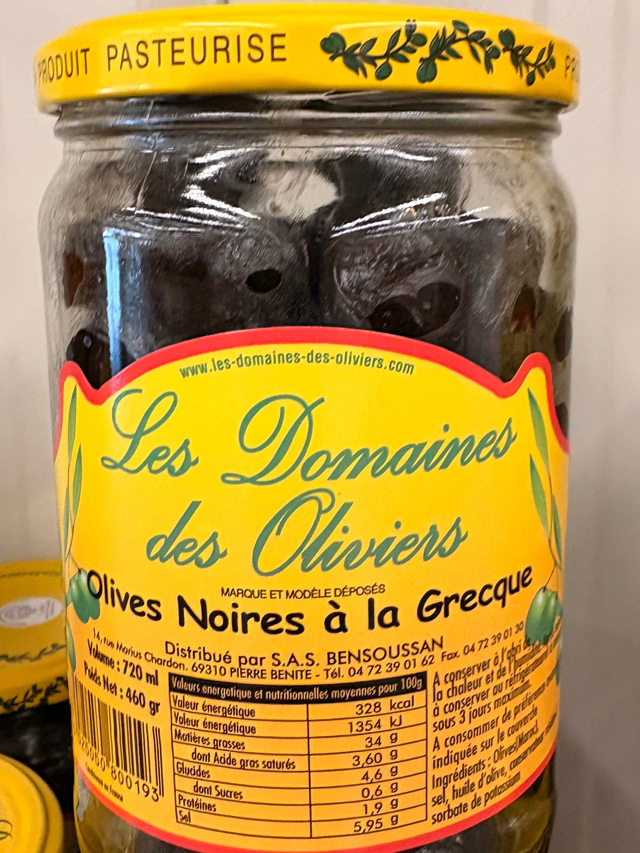 Olives noires à la grecque pot de 460 grs