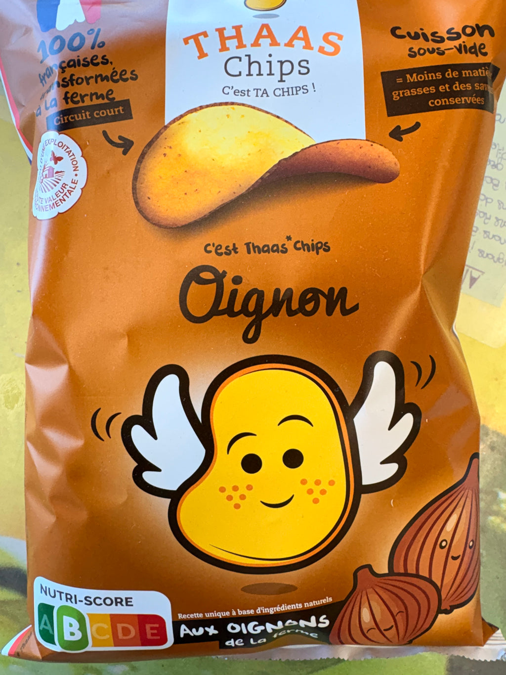 Chips françaises saveur Oignons         Paquet de 110grs