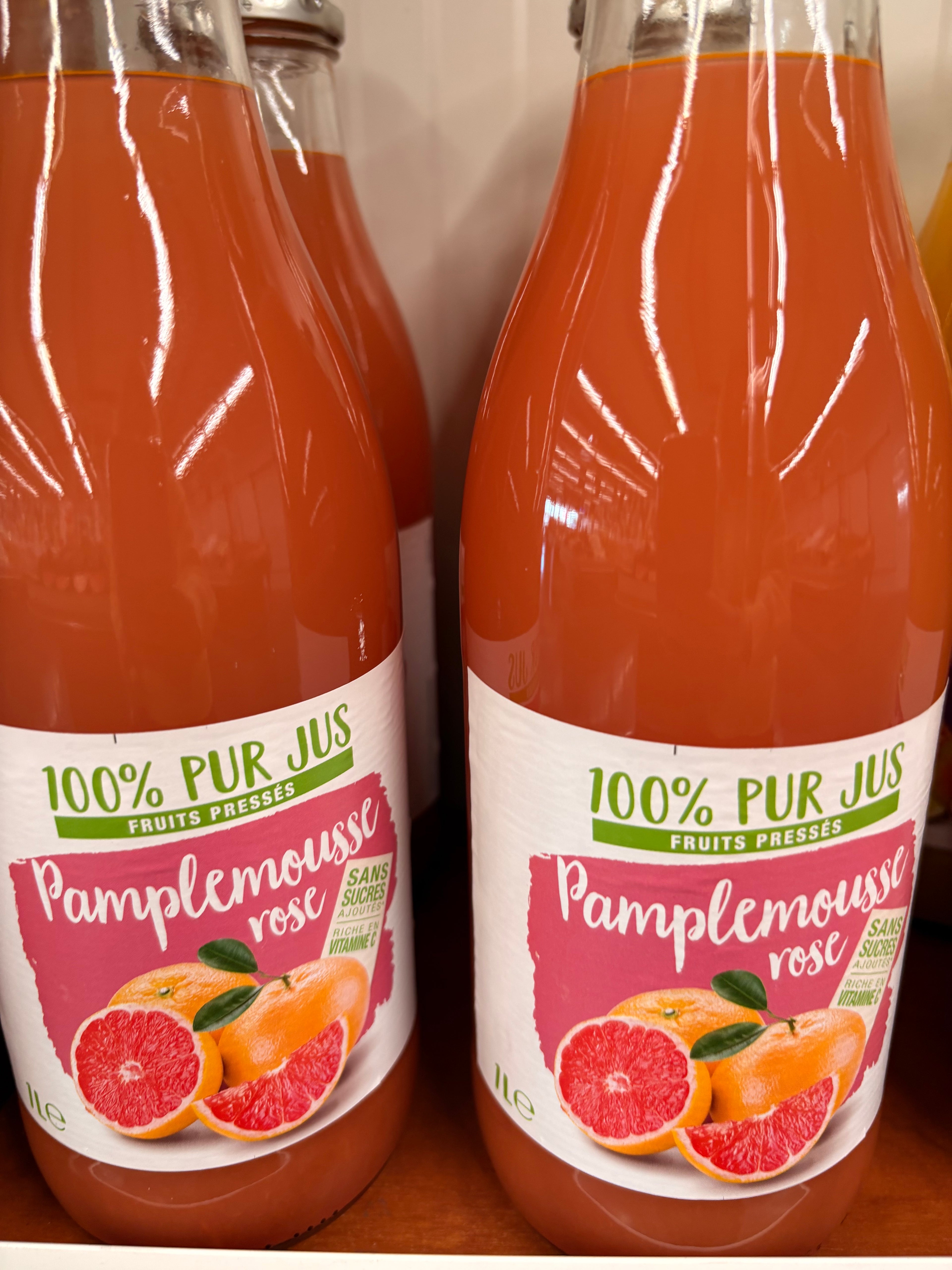 Pur jus de pamplemousse rose