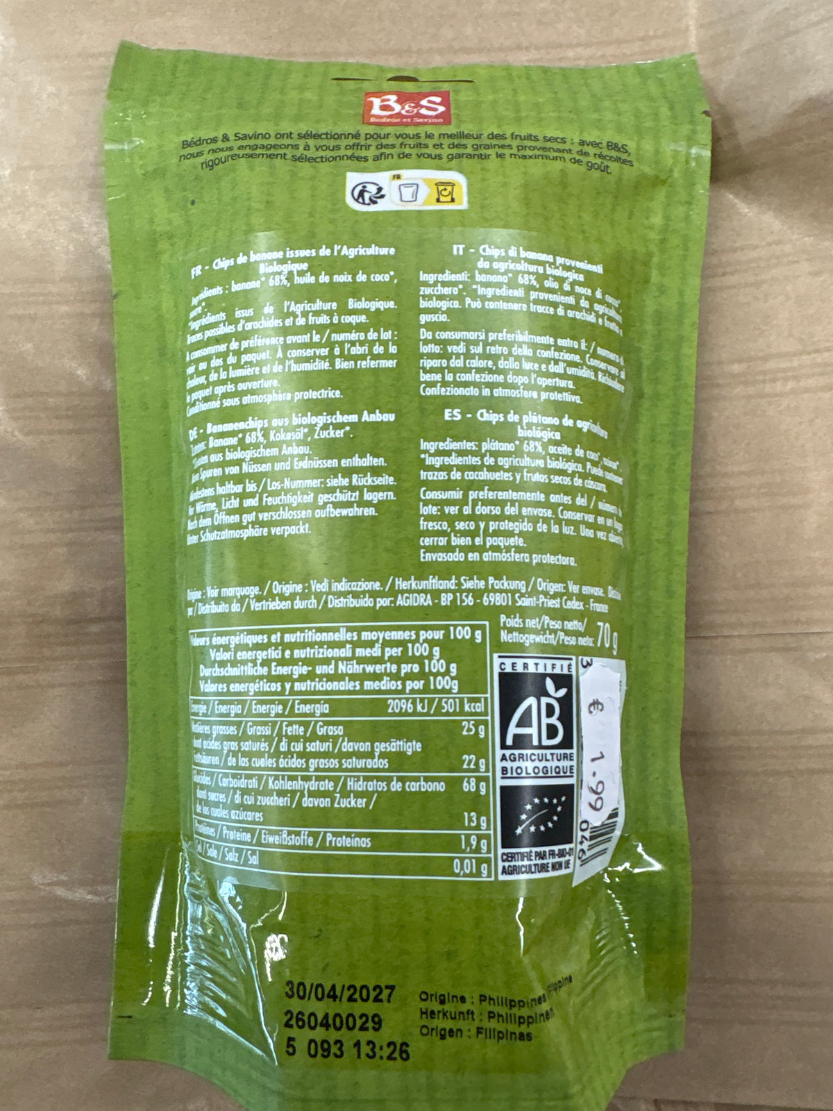 Bananes Chips Bio