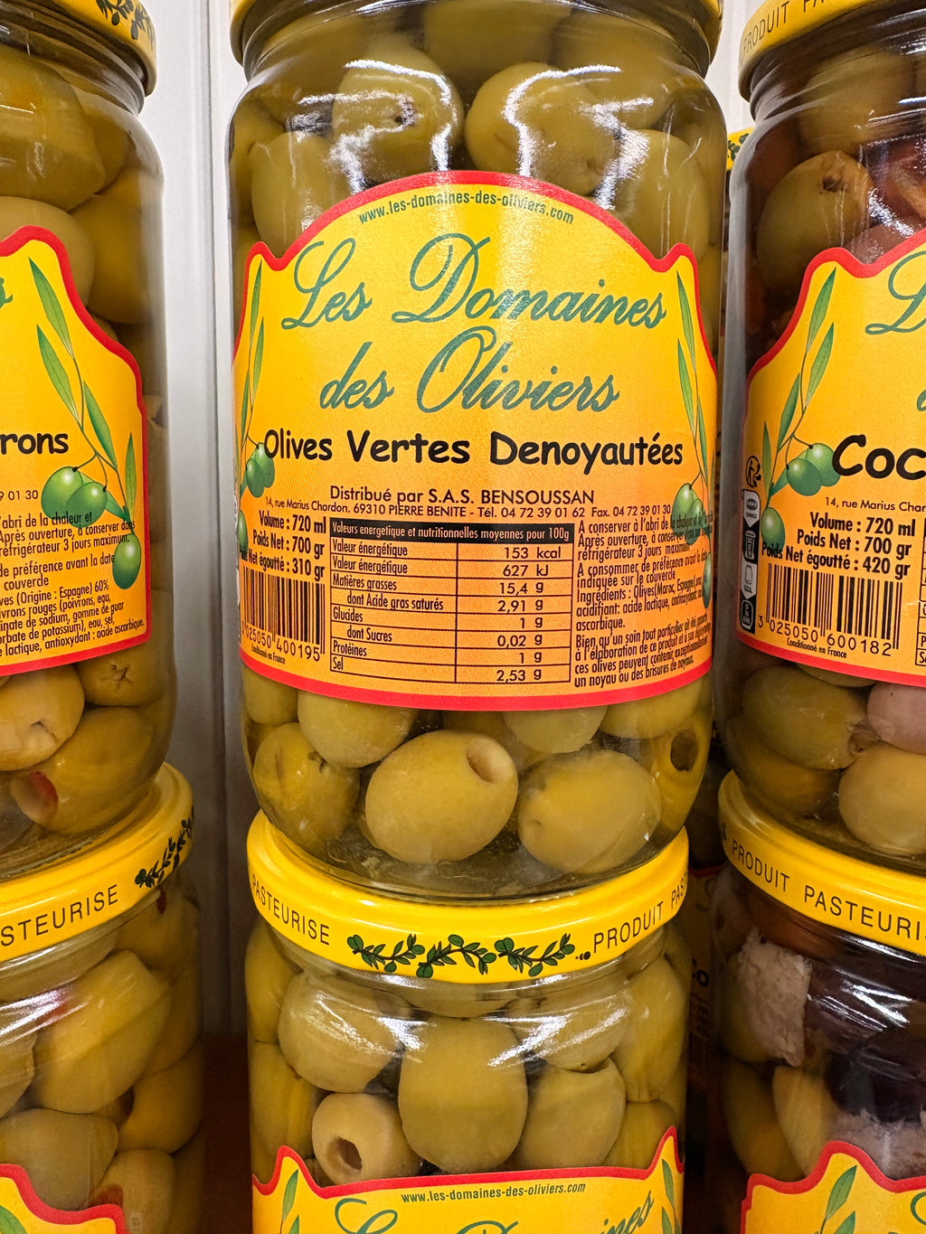 Olives vertes dénoyautées