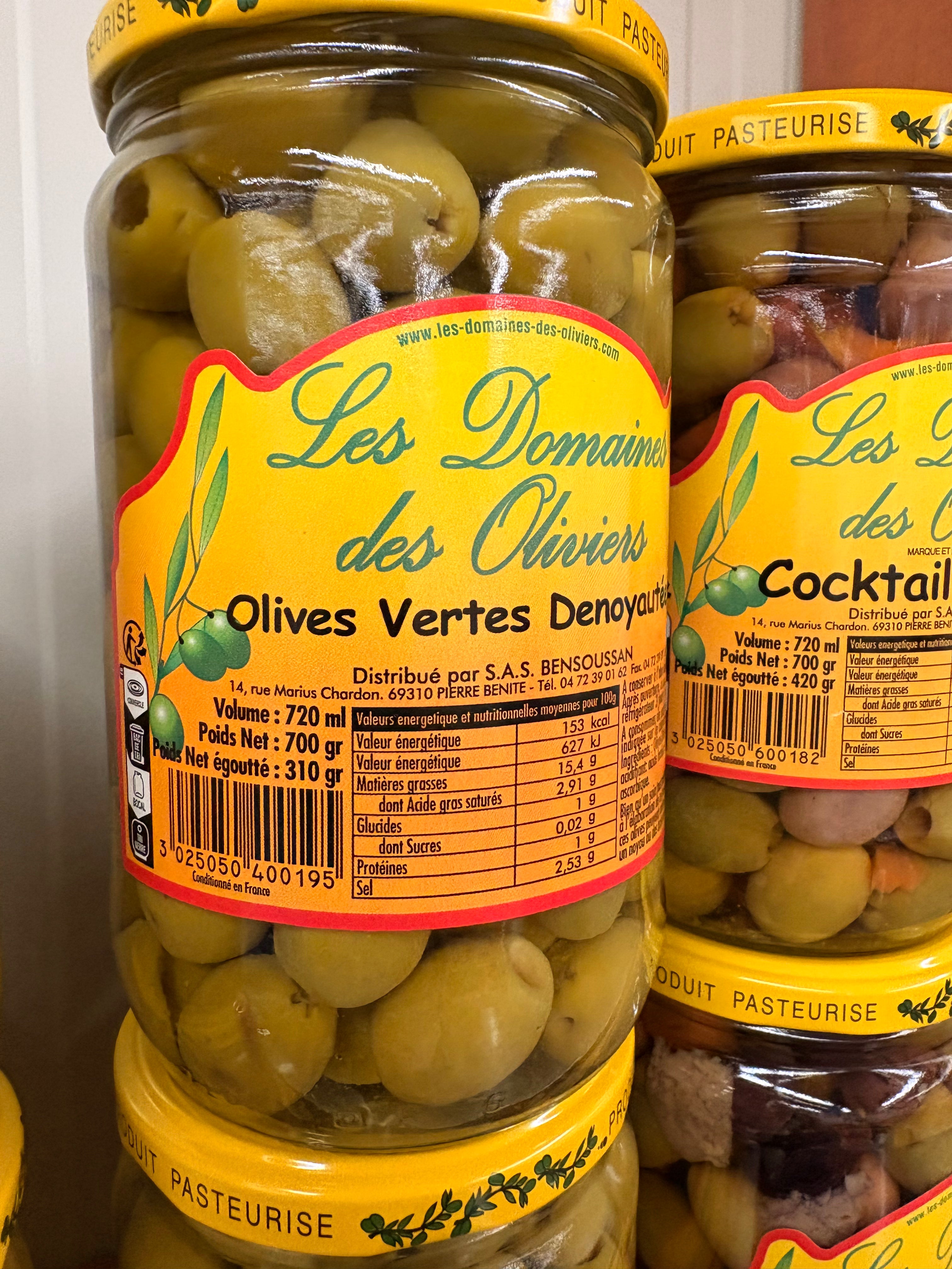 Olives vertes dénoyautées