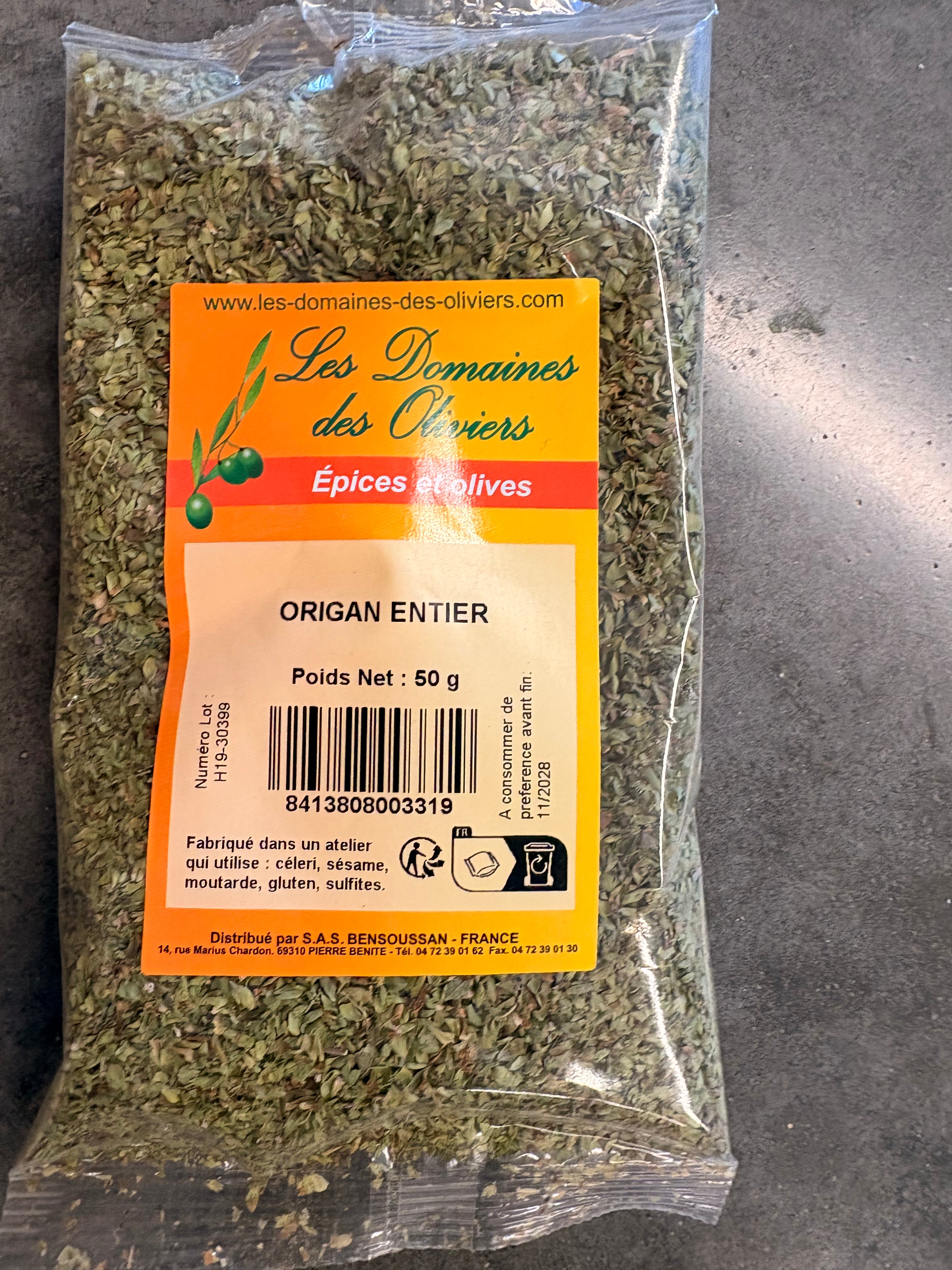 Origan entier
